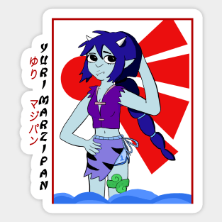 Yuri Marzipan the Oni - Traditional (cool color scheme) Sticker